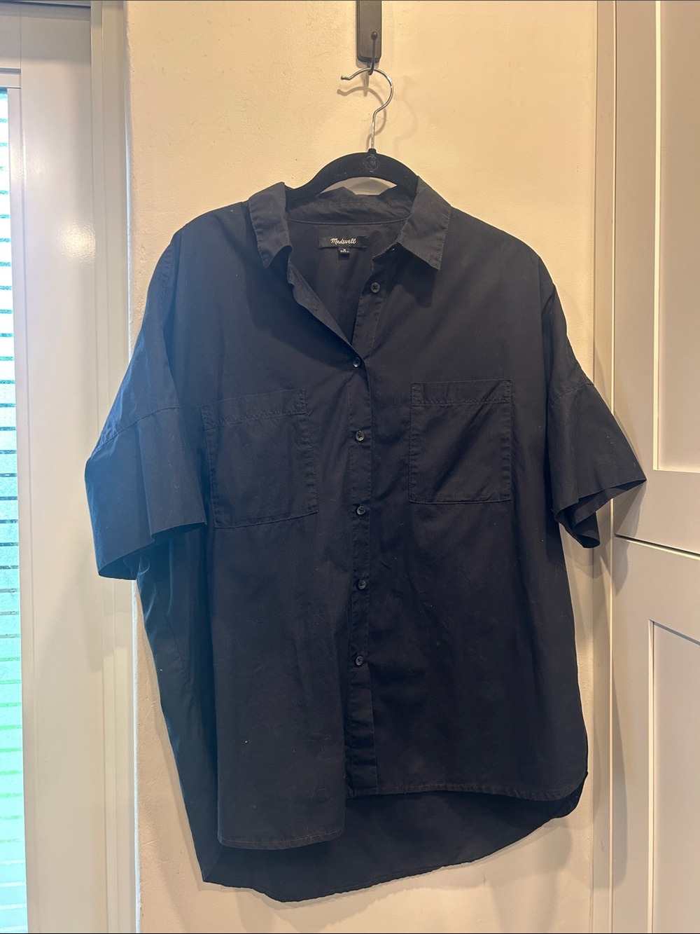 Madewell Black Courier Shirt Oversized Button Down M